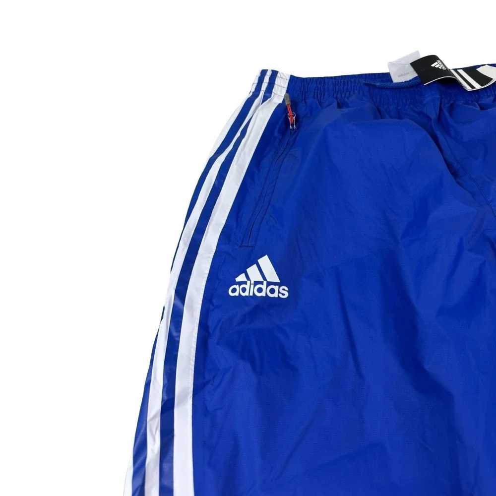 Adidas Blue 3 Striped VTG 2009 Mens Track Pant Zipper Ankle Size L NWT